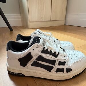 AMIRI White and Black Leather Sneakers